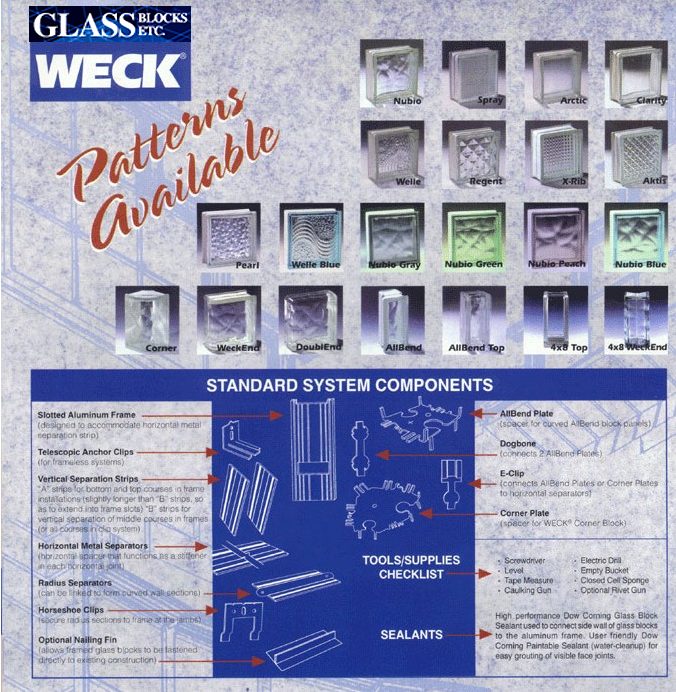 Glass Block Patterns Available